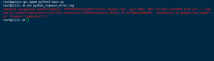 Python requests module HTTPSConnectionPool connect timeout error log